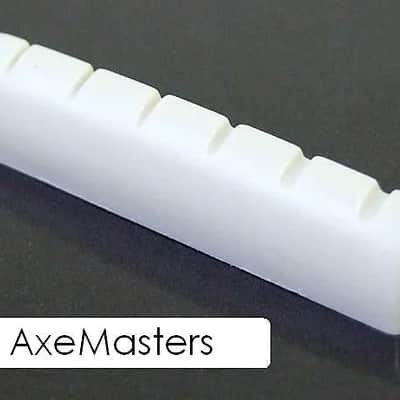 AxeMasters 43mm / 1 11/16" PURE BONE Slotted Nut handmade for Epiphone RIVIERA Guitar - Upgrade Replacement image 2