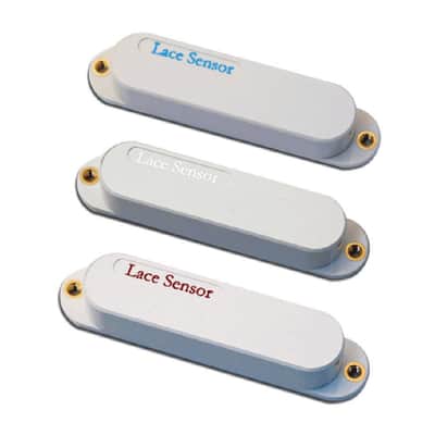 Lace Sensor Blue Fire Loaded Strat Pickguard ( Light Blue / Silver / Burgundy ) - white image 2