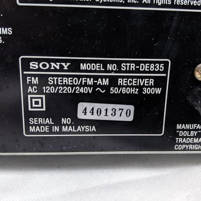 Sony STR-DE835 5.1 Channel 100 Watt AM/FM AV Receiver image 10