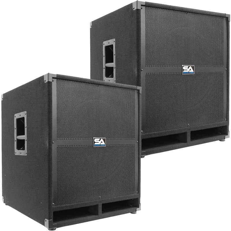 Pair of SEISMIC AUDIO 18" PA POWERED SUBWOOFER Active Speakers 500 Watts Each image 1