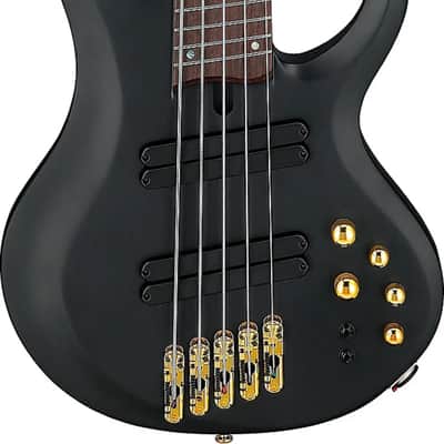 Ibanez BTB605LM Bass Workshop Multi-Scale 5-String Bass Guitar, Rosewood Fingerboard, Black Flat image 2