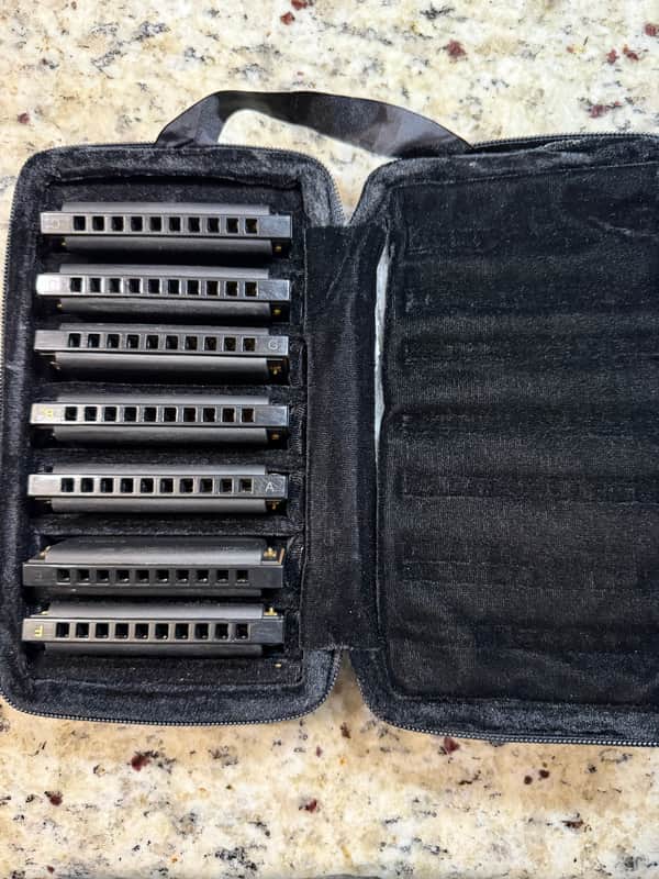 Hohner HH-PBH7 Case of Piedmont Blues - 7 Harmonicas with Case 2010s - Standard image 1