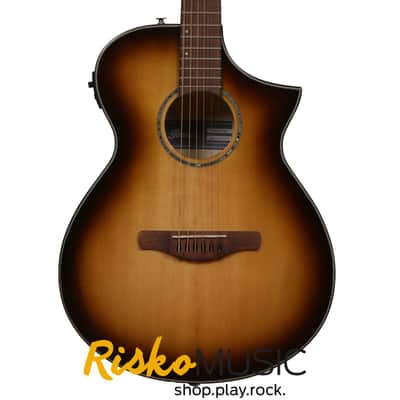 Ibanez AEWC300-NNB Solid Spruce/Flamed Maple Cutaway with Electronics Natural Brown Burst image 1