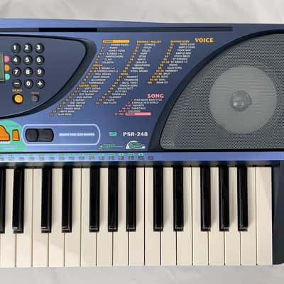 Yamaha PSR-248 Portatone 61 Key Portable Keyboard Blue + Adapter & Manual Works Great image 4