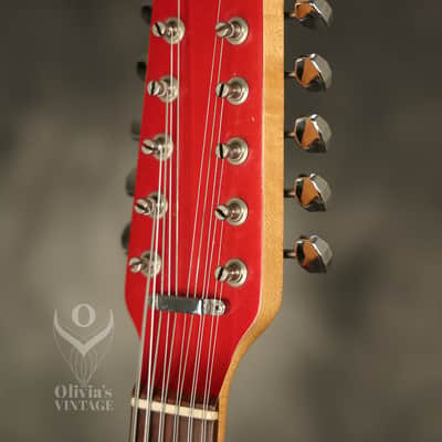 1966 Fender Electric XII 12-string Candy Apple Red w/matching number HANG TAG image 7