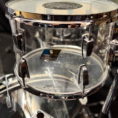 1976 Ludwig Clear Vistalite 4-Piece Drum Set – 22/13/16/18 – No Cracks – Very Clean image 2