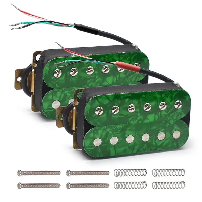 Green Pearl Guitar Neck and Bridge Ceramic Humbucker Pickups Set image 1