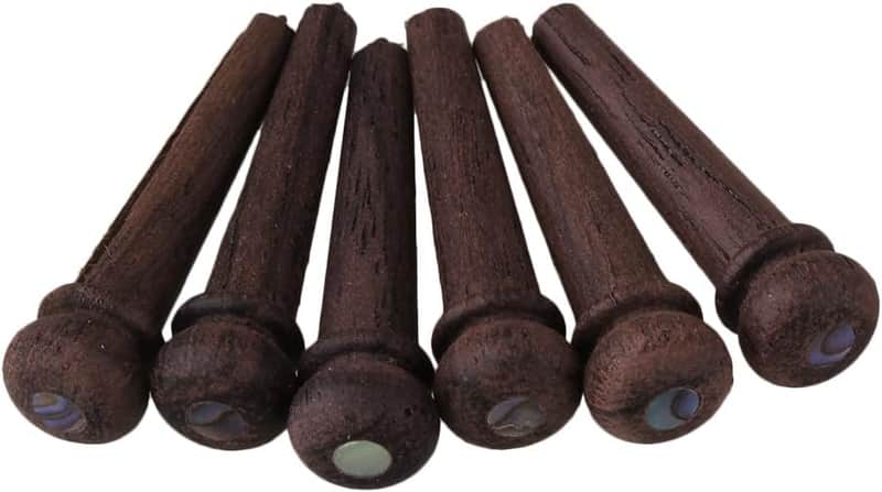 Acoustic Guitar Rosewood Bridge Pins W/PEARL Shell Dot Wooden Acoustic Guitar Pegs Pack of 6 image 1