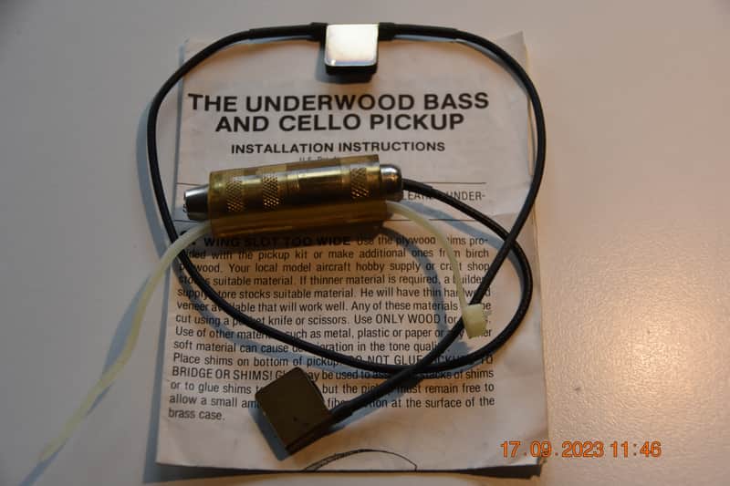 Underwood Double Bass and Cello Vintage Pick 1980 - black/gold image 1