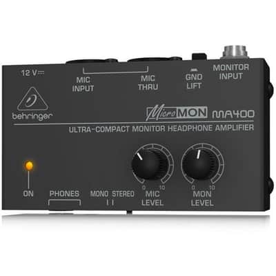 Behringer Micromon MA400 Ultra-Compact Monitor Headphone Amplifier, 15Hz-25 kHz Bandwidth, 2 kOhms Input Impedance image 1