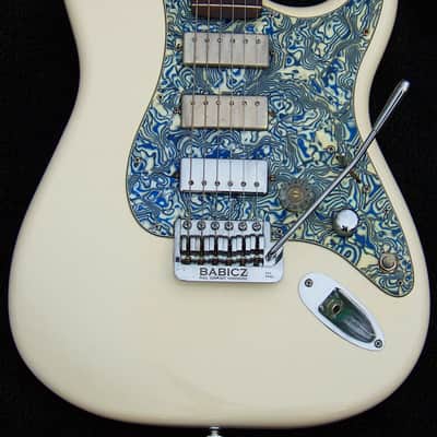920D Custom+ Triple Lollar Mini Humbuckers + Warmoth Roasted Maple Neck + 7Way Switching +Blue Shell Pickguard + Strat Body+ Fender Brushed Chrome Locking Tuners +Babicz "Full Contact Hardware"+ Stainless Steel Frets image 1