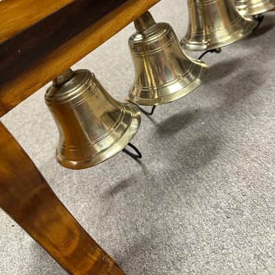 Temple Bell Set, Indian , 4 Bells, Pooja Bells, Puja, Brass Hanging Bells - EXCELLENT #1 image 2