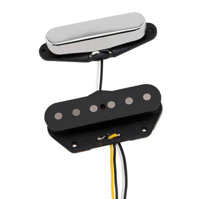 Fender Vintera '50s Vintage Telecaster Pickup Set Bundle with 12 Guitar Picks and Instrument Polishing Cloth - Black Bridge & Chrome Neck, Classic Tone & Style image 3