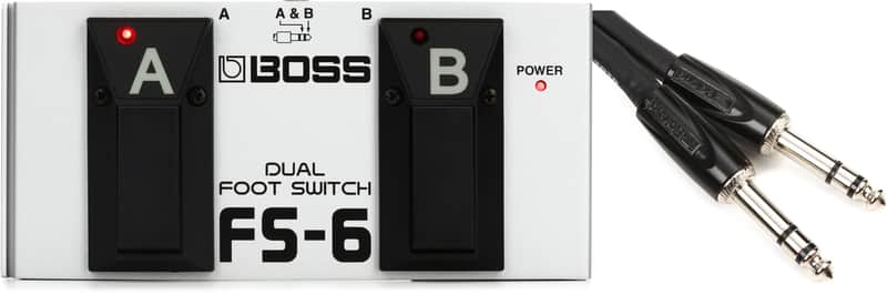 Boss FS-6 Dual Foot Switch  Bundle with Roland RCC-15-TRTR Balanced Interconnect Cable - 1/4-inch TRS Male to 1/4-inch TRS Male - 15 foot image 1