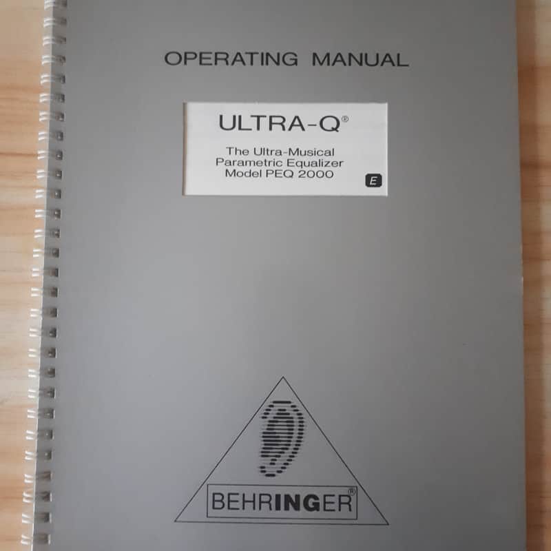 Behringer Ultra-Q The Ultra Musical Parametic Equaliser PEQ2000 Manual version 2.2 1995 image 1
