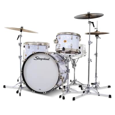 Slingerland Radio King 3pc Drum Set 22/13/16 White Marine Pearl image 2