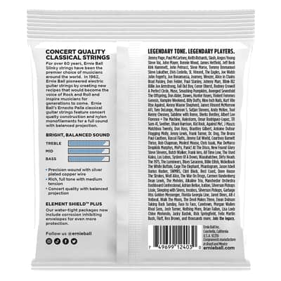 Ernie Ball 2403 Ernesto Palla Nylon Clear and Silver Tie-On Classical Guitar Strings, 6 pk image 3