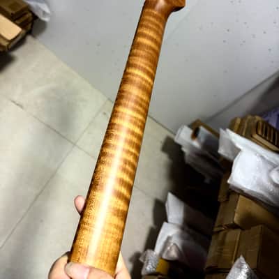 Electric Guitar neck 22 frets Roasted Flame Maple 25.5inch DIY Part repalce image 7