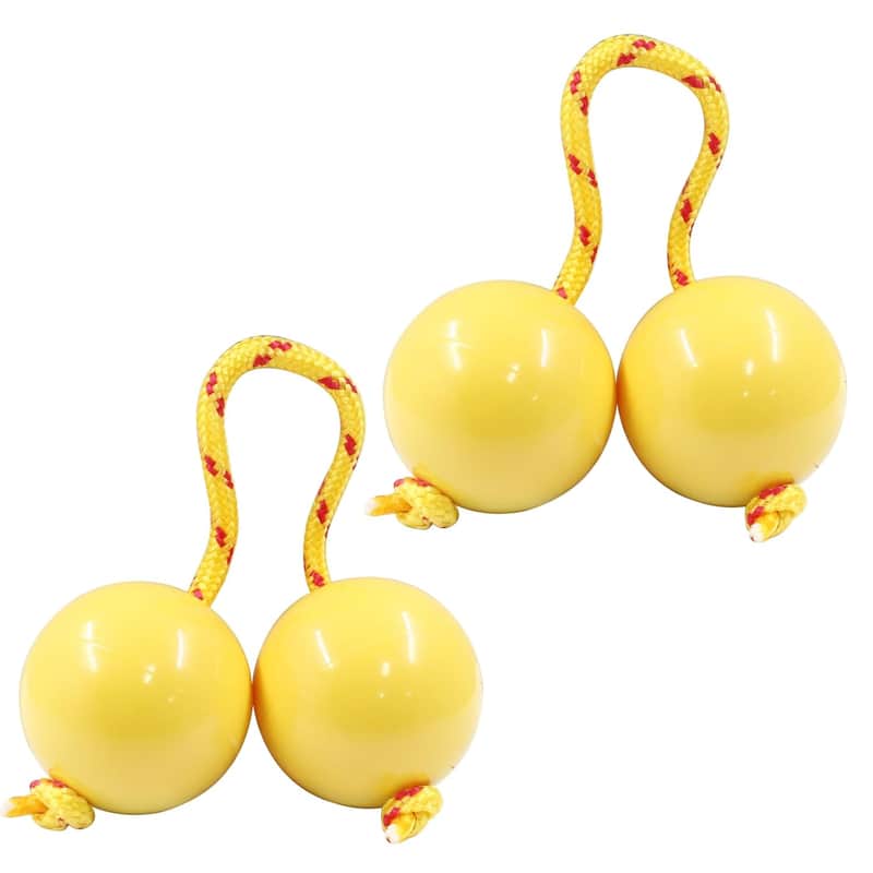 2 Pair Aslatuas Rhythmic Ball Kashaka Shaker, Hand Percussion Instruments African Shaker Rattle Asalato Shaker For Adults Teenagers Beginners, Yellow image 1