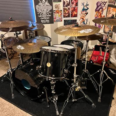 Honest Abe 4-Piece Aluminum Drum Kit , Midnight Black Sparkle, 20/12/14/16 — USA Made image 17