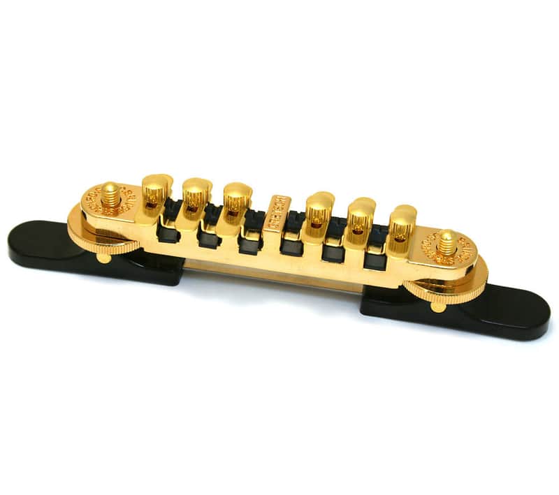 006-9562-049 Gretsch Guitar Bridge Assembly Synchro-Sonic™ Gold w/ Base image 1