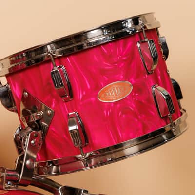 1960s Duplex Tonecraft Pink Satin Flame Drumset image 7