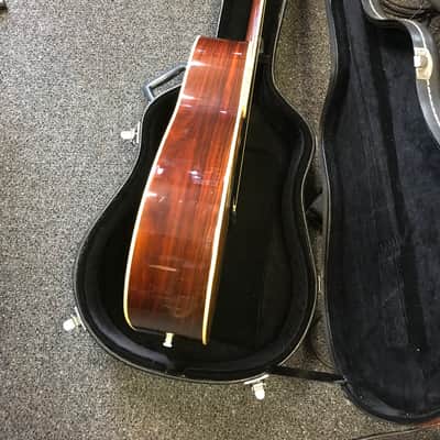 Yamaha FG-345 acoustic dreadnought guitar 1970s made in Taiwan with vintage hard case image 7