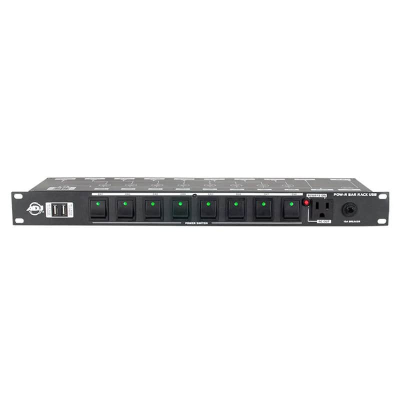 American DJ POW-R BAR RACK USB 10-Outlet 2-USB Rackmount Power Distributor image 1