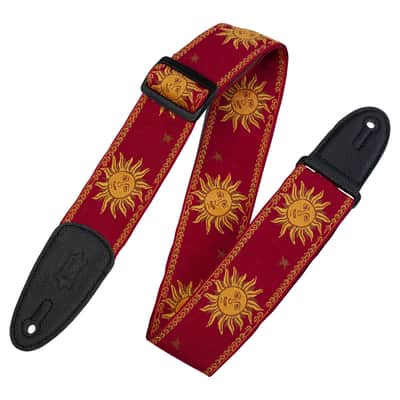 Levy's MPJG-SUN-RED '60s Sun 2" Polyester/Vinyl Guitar Strap 2010s - Red/Yellow Graphic image 1