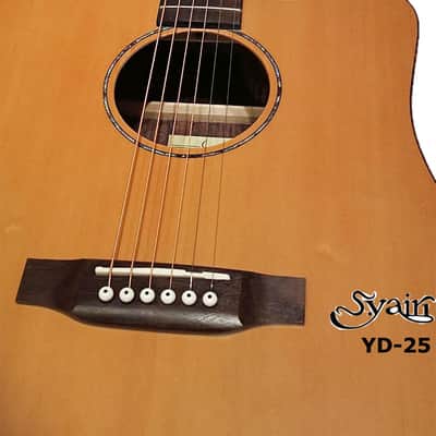 S.Yairi YD-25C Solid Sitka Spruce & Rosewood Dreadnaught acoustic guitar with cutaway image 5
