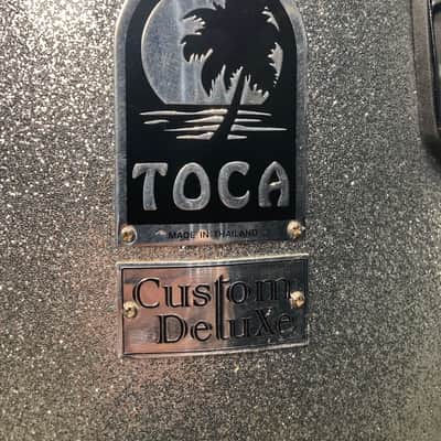 Toca - Custom Deluxe Fiberglass Conga and Tumba - Silver Sparkle image 2