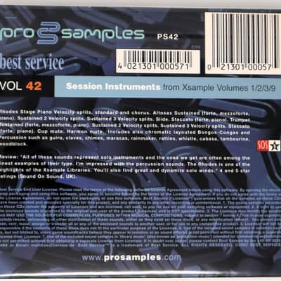 Best Service Pro Samples Vol.42 Session Instruments Sample Library/Sound Library/Sampling Double CD AKAI/AUDIO/ACID/AIFF/WAV/EXS24/HALION image 2