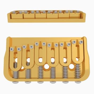 Hipshot Non-Tremolo Hardtail Bridge, .125" Floor Height, GOLD