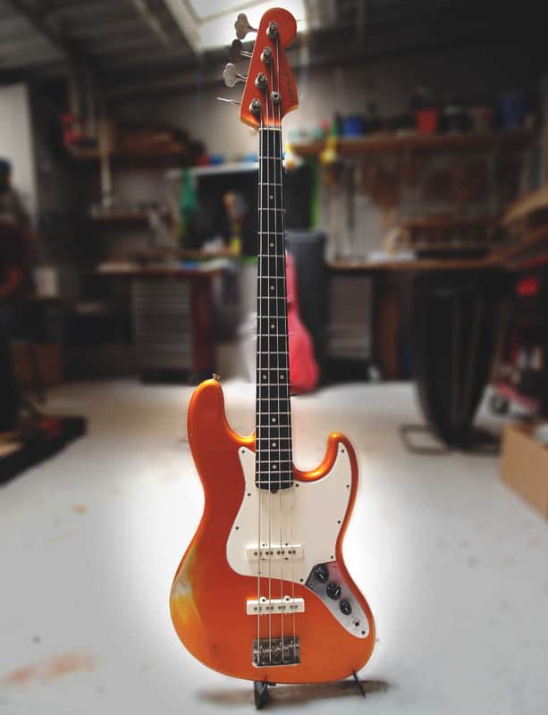 Garage Jazz Bass Candy Tangerine w/ Hepcat Pickups image 1