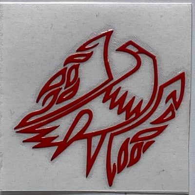 Gibson Firebird Bass Retro Logo Bird Guitar 3D Transfer Metal Sticker(Red) image 1