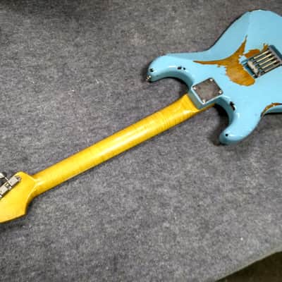 Relic Depot Stratocaster 2019 Daphne Blue Over Sunburst image 7