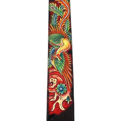 Walker & Williams KB-33 Skinny Carob Brown Premium Grain Leather Strap w/Hand Tooled Phoenix image 6