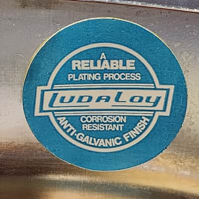 Ludwig No. 405 Aluminum Piccolo 3x13" 6-Lug Snare Drum with Pointed Blue/Olive Badge late 70's- Chrome-Plated image 10
