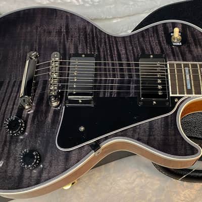 NEW! Gibson Dealer Select Custom Shop Les Paul Custom AAA Figured Flame Top - Transparent Black / Natural Back - Authorized Dealer - WOW! WOW! WOW! 8.9 lbs - G05989 image 3