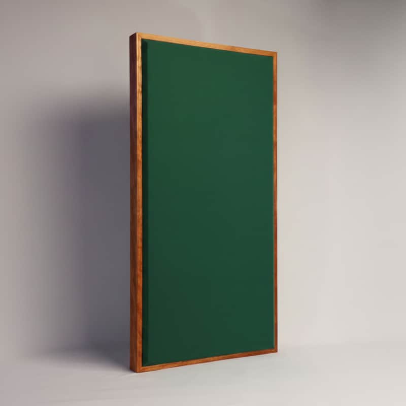Custom Framed Acoustic Wall Panel | Hunter Green Fabric & Gunstock Wood Frame | Furniture-Quality Sound Absorbing Panel | Recording Studio, Home Studio, Mixing Room, Podcast Studio, Home Theater, Listening Room, Office & Vocal Booth | Made in USA image 1