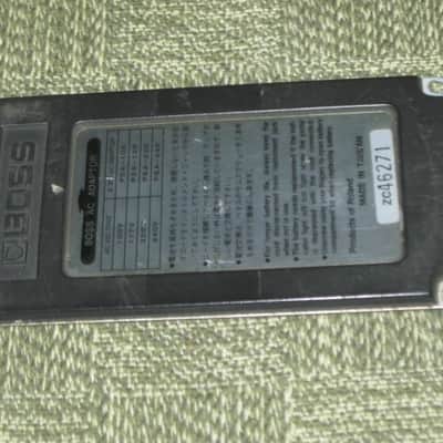 used medium relic'd genuine Boss Bottom Plate (Silver Label Taiwan) for compact (regular) size pedal, from March 1991 - PLATE PART: Metal w/ Silver Finish / BOTTOM LABEL: SLT / EXTERIOR PADDING: Black stiff hardened rubber - NO: pedal/screws/other items image 18