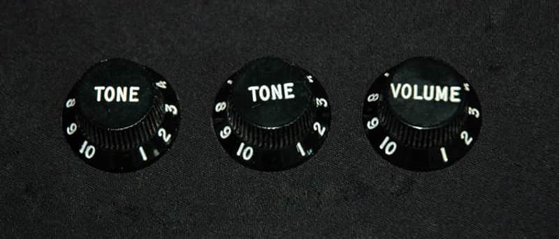 Vintage Original 76-79 Black Stratocaster Knob Set image 1