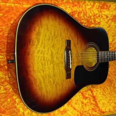 1999 Washburn   D-10Q Dreadnough - Quilted Sunburst image 14