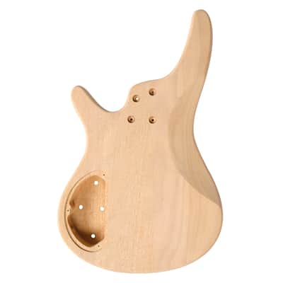 Ukscs DIY 4 String IB Style Electric Bass Guitar Kits with Mahogany Body, Maple Neck and Accessories image 9