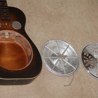 1930s -70s vintage USA Dobro resonator slide guitar nice square neck National with case image 6
