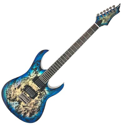 Spear Gladius HT Holo Blue Hologram ElectricGuitar Unique Design