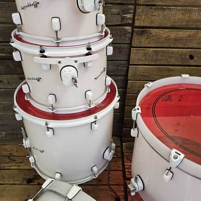 Drum Kit Double Kick Kirchoff Schlagwerk, Frosted White Acrylic USED! RKSCH290526 image 4