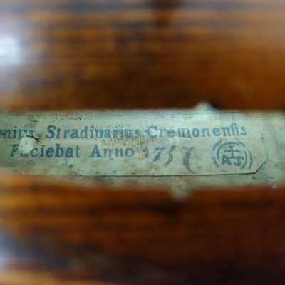 German Stradavarius Copy of 1737 4/4 Violin Antique Vintage Violin 1890-1920 - Medium Brown Varnish image 13