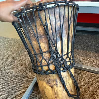 Hand-Carved Rope-Tuned Djembe Drum w/ Natural Goatskin Head (West African Style) image 3