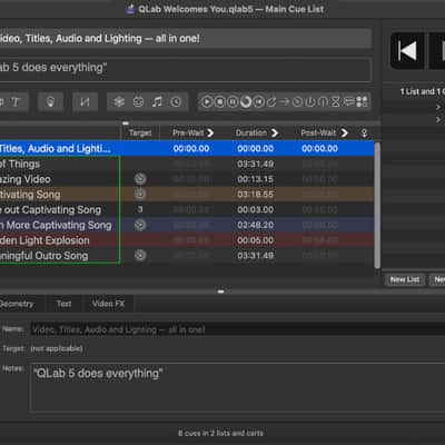 Qlab 4.7 (Audio, Video, & Lighting License) Performance Playback Software 2020s image 1